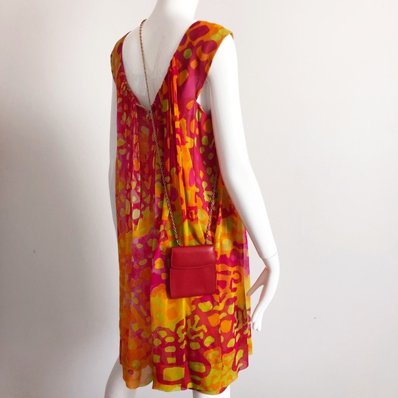 Vintage Coach Bag Wallet on Chain Belt Bag Red Caviar Leather Made in Italy HTF - Picture 3 of 10